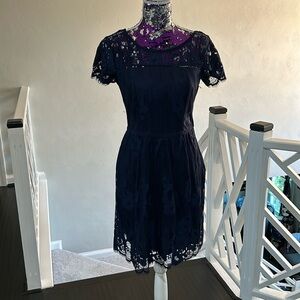 Grayson blue lace dress 27” pit 14 waist 34” long great condition
